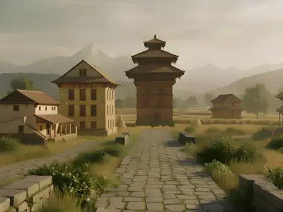 Nepali Rural House Pack 5 Traditional South Asian Village