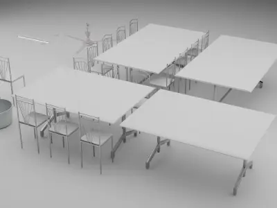 College Cantin Set 3D model