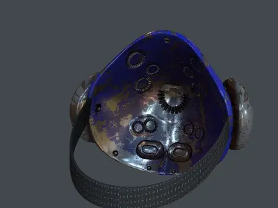 Gas mask helmet 3d model scifi Low-poly Low-poly 3D model Low-poly 3D model 78