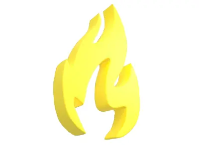 Fire Symbol v3 006 Low-poly 3D model