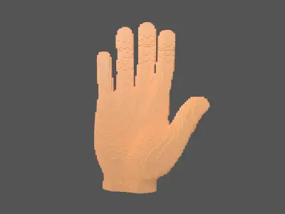Voxel Style Hand v1 003 3D model