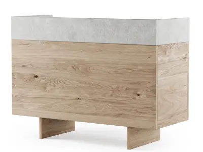 Wooden console    Low-poly 3D model