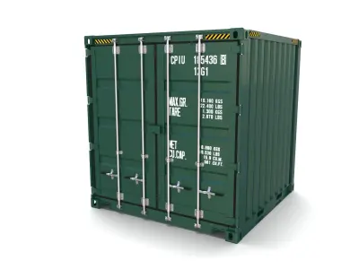 8ft Shipping Container 3D model