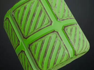 Green Metal Plate Sci-Fi PBR Seamless Texture