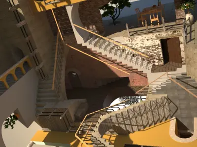 Relativity MC Escher 3D model