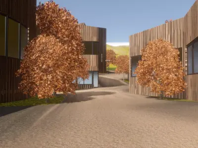 Modern Wooden Community Design 3D model
