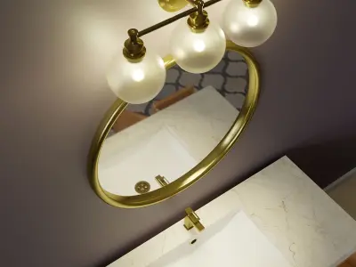 Bathroom small set Low-poly 3D model