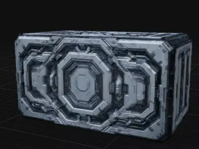 Sci-Fi Box Panel Game Ready Environment Asset 3D Model Low-poly 3D model