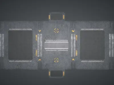Sci Fi Corridor Modular Low-poly 3D model