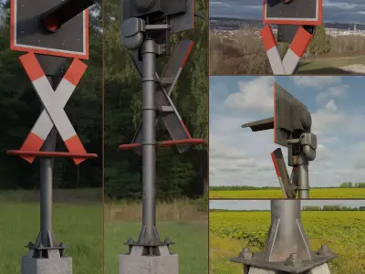 Andreaskreuz Version 1 Low and High-Poly 3D Model Pack