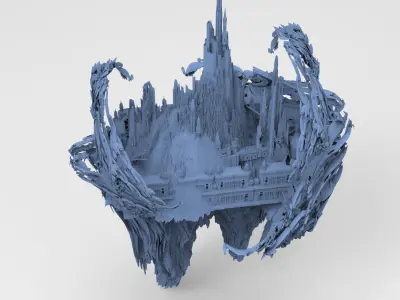 Fantasy underworld mountains 2 3D model