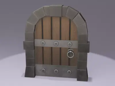 Medieval Door - Stylized Low-poly 3D model