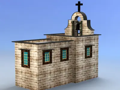 church-bell tower Low-poly 3D model