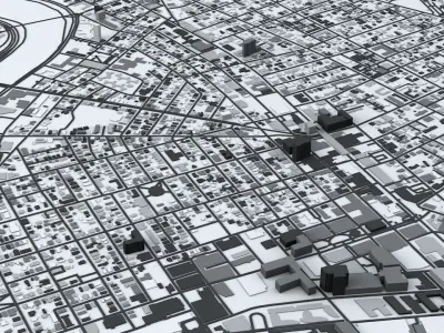 Harvard University and MIT Buildings and Road Network 3D model