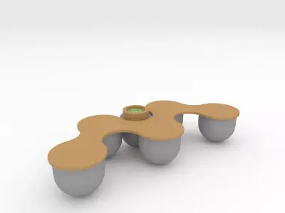 Bench park 60 Low-poly 3D model