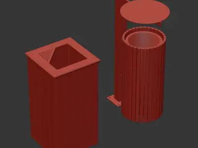 trash can 3D model 7