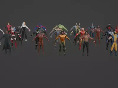 Super Hero Package Fortnite Skins Low-poly 3D model