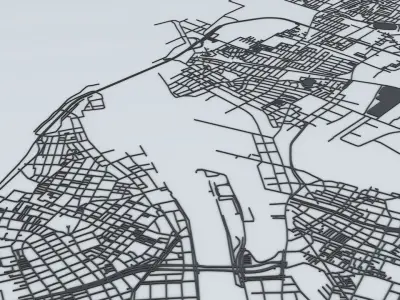 Niigata Road Network and Streets 3D model