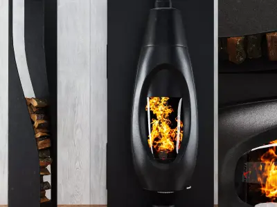 Fire Fireplace invicta 01 3D model