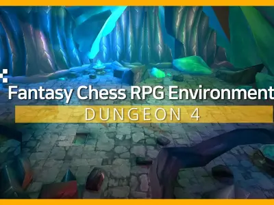 Fantasy Chess RPG Environment - Dungeon4 Low-poly 3D model