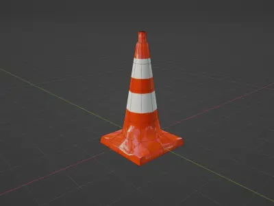 Traffic cone Low-poly 3D model 33