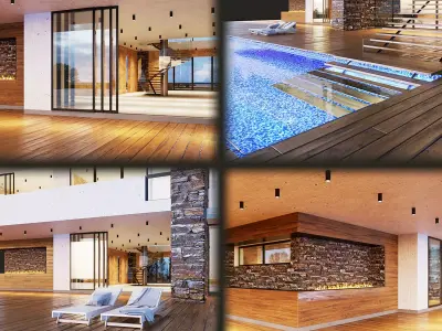 Modern Villa with Pool 3D model