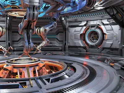 Sci-Fi Construction Lab - Rigged   3D model