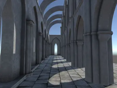 Modular Cathedral Elements  Low-poly 3D model