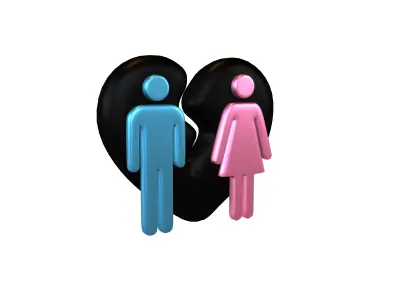 Divorce Symbol v1 011 Low-poly 3D model