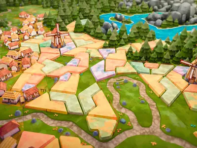 128 Hexlands Low-poly 3D model Low-poly 3D model Low-poly 3D model