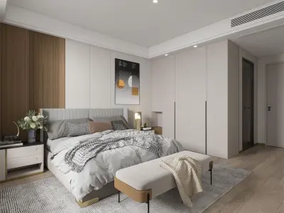 Modern bedroom 3D model 45