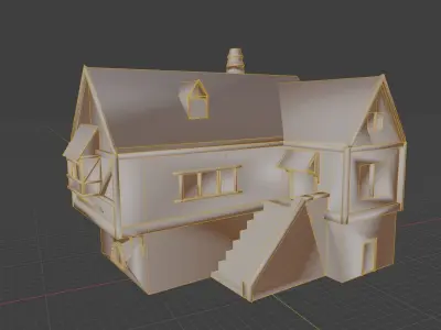 Medieval House Low-poly 3D model