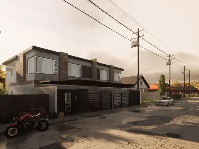 Duplex Modern House Revit and Twinmotion 3D model