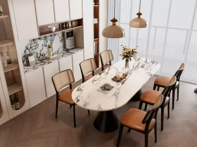 Dining room Dining interior Dining table 43 3D model