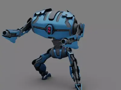 COMBAT Droid rigged - animated character 3D model