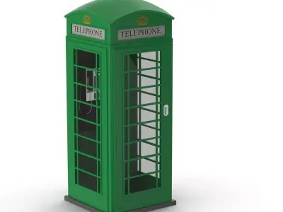Green Telephone Box 3D model