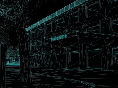 Japanese School Building - Environment Low-poly 3D model