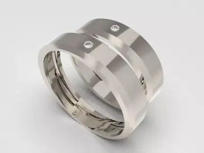 MonoGrace Wedding Ring Set 3D print model