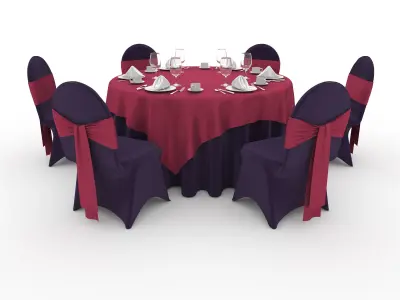 Collection Banquet Table and Chair 23 3D Model Pack