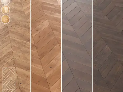 Boen Parquet Wood Floor Collection - 5 Layouts and 4 Colors - 4K 3D model