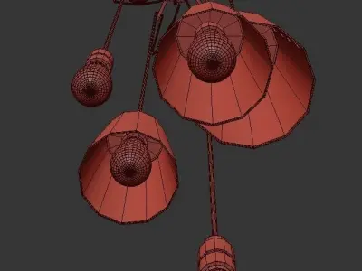 Hooked 6 industrial pendant light 3D model