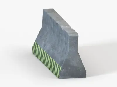 Road Barrier 2 Free low-poly 3D model