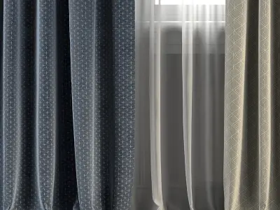 Curtain Set 296 3D model