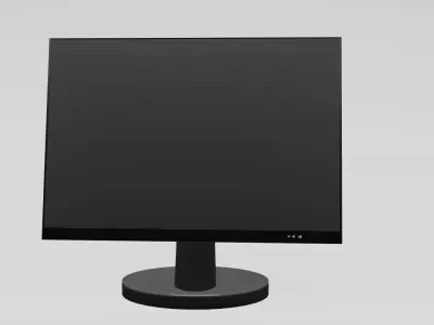 Monitor 3d model with windows Low-poly 3D model