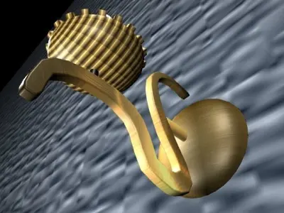 Golden lamp Low-poly 3D model