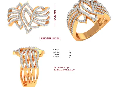 Diamond Ring for Women 3D print model 29