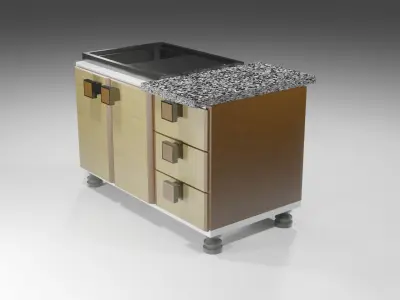 washbasin table Low-poly 3D model