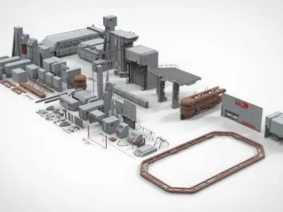 Sci-Fi architecture Elements collection 12 3D model