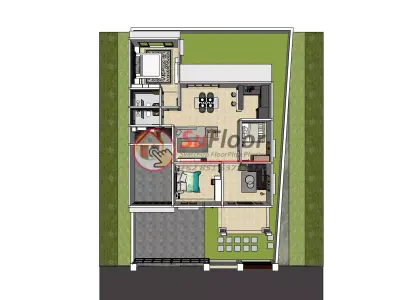 House 13x19m code 649 - Sketchup 3D model 3D model 3D model