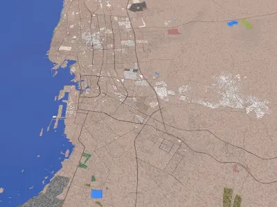 Jeddah City of Saudi Arabia Low-poly 3D model